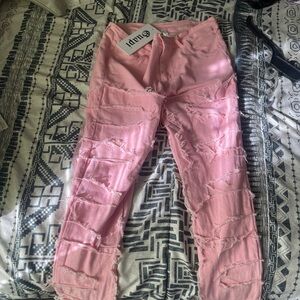 Guapi Pink Distressed Jeans